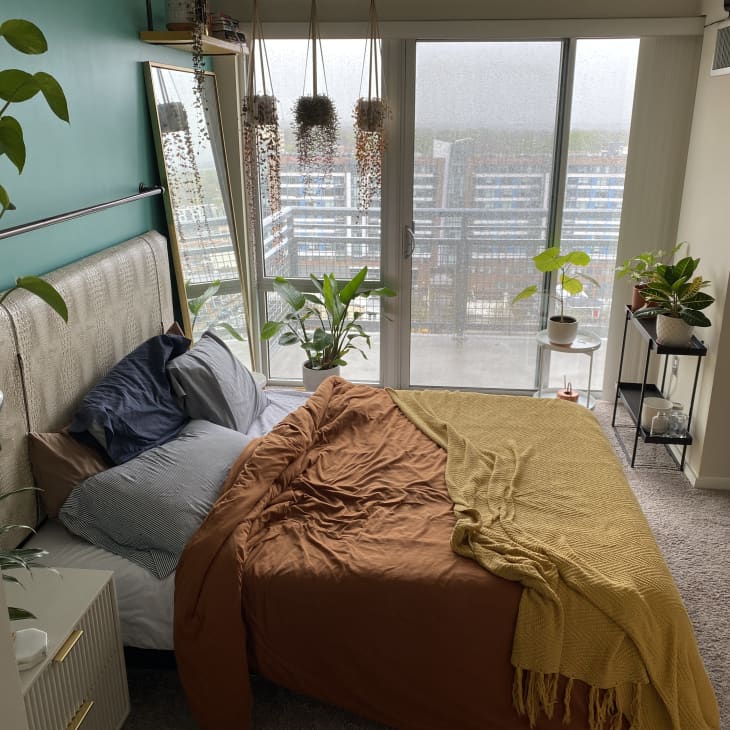 Bedroom with view out to balcony