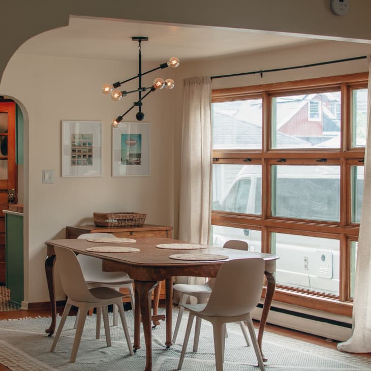 Dining room with large windows