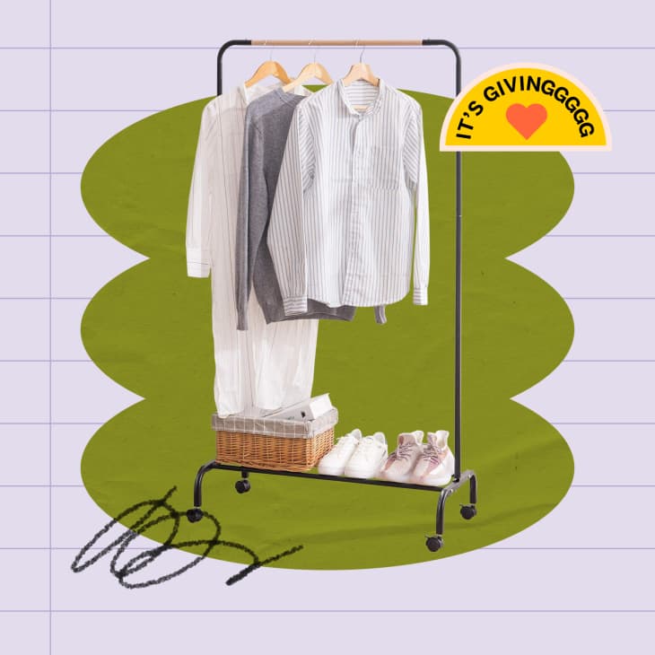 YOUDENOVA Clothes Rack on Wheels on colored background