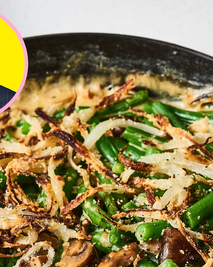 dressed up green bean casserole I Made Alton Brown's Best Ever homemade green bean casserole