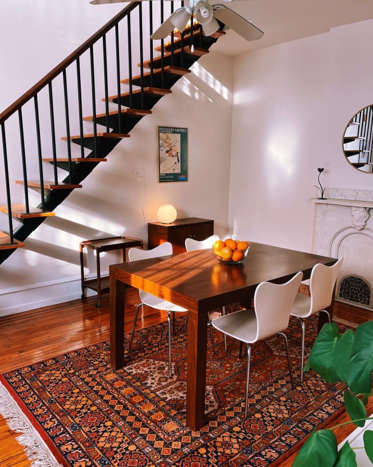 Dining table under the stairs