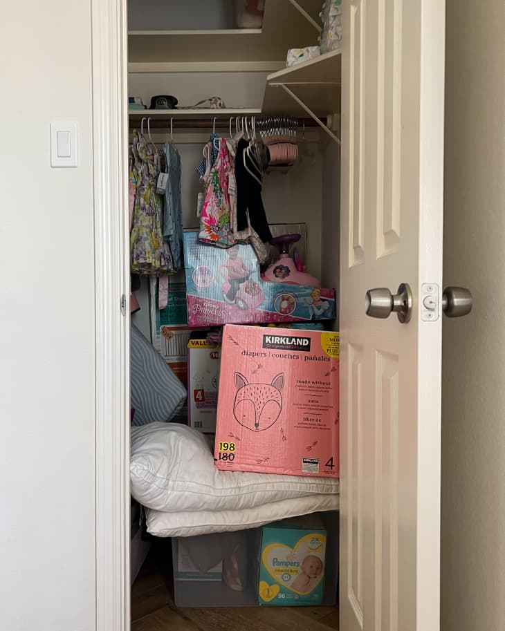 Before: Closet with a white door