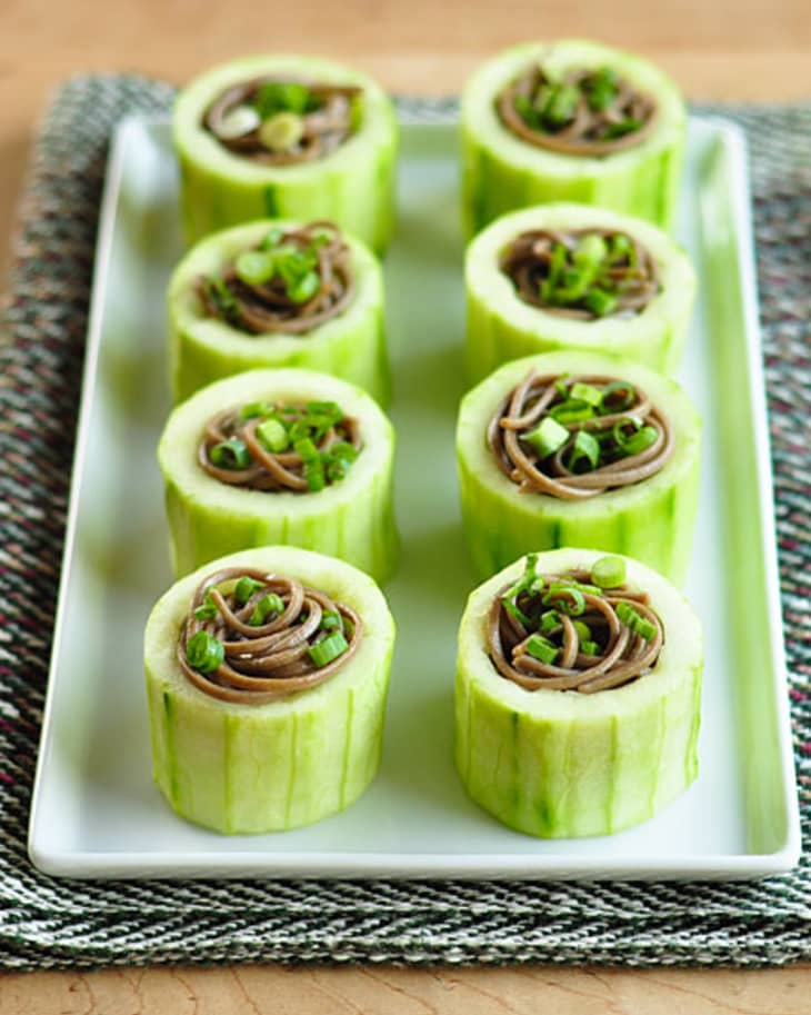 Appetizer Recipe: Chilled Soba in Cucumber Cups | The Kitchn