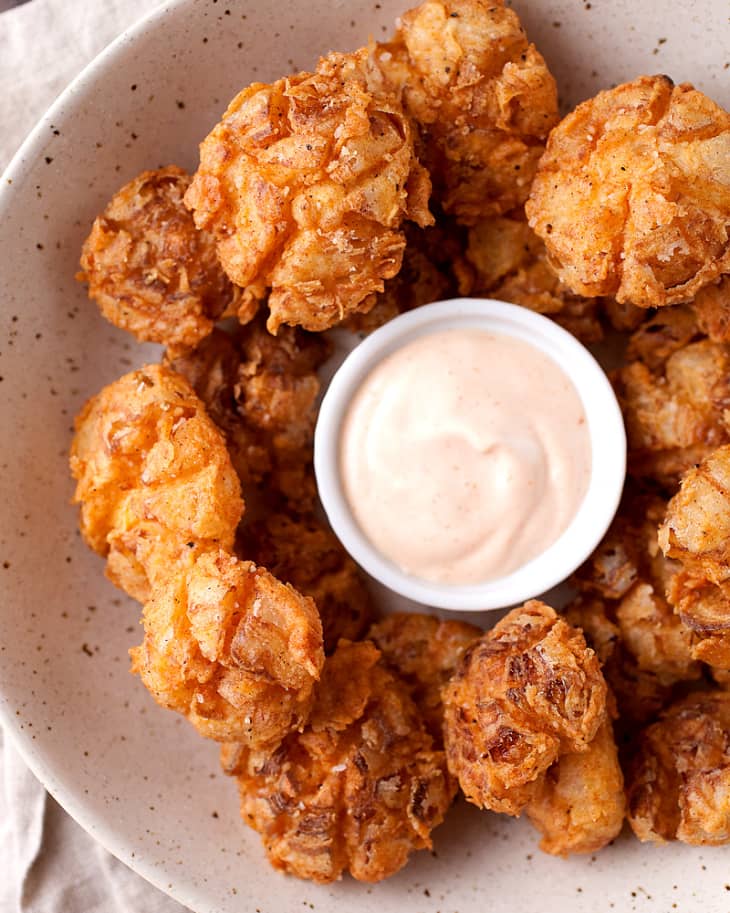BiteSized Blooming Onions Recipe Macheesmo The Kitchn