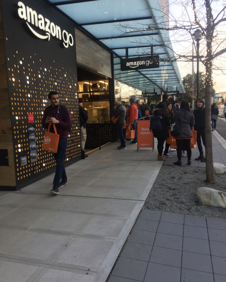 The New Amazon Grocery Store Has a Long Line to Enter The Kitchn