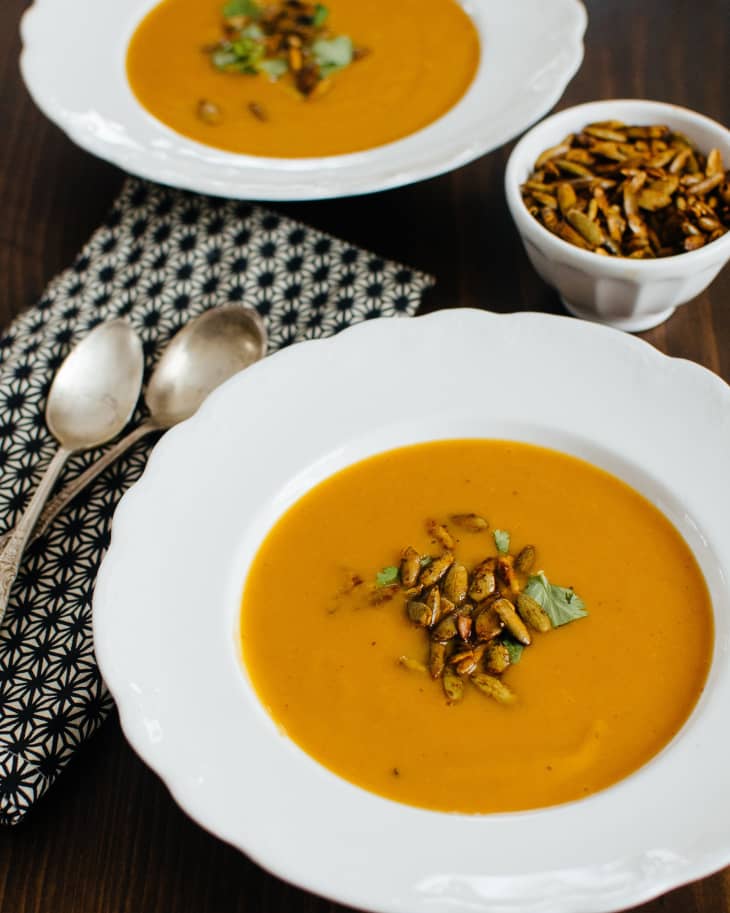 Recipe Squash & Lemongrass Soup with Spiced Pumpkin Seeds The Kitchn