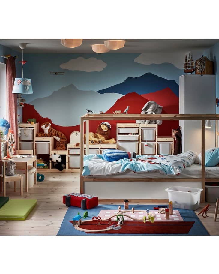 IKEA kura bed in colorful kids room