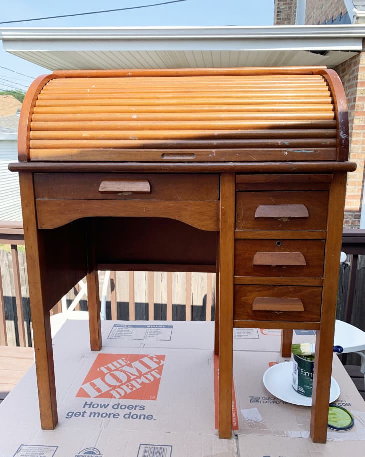 Vintage roll shop top desk