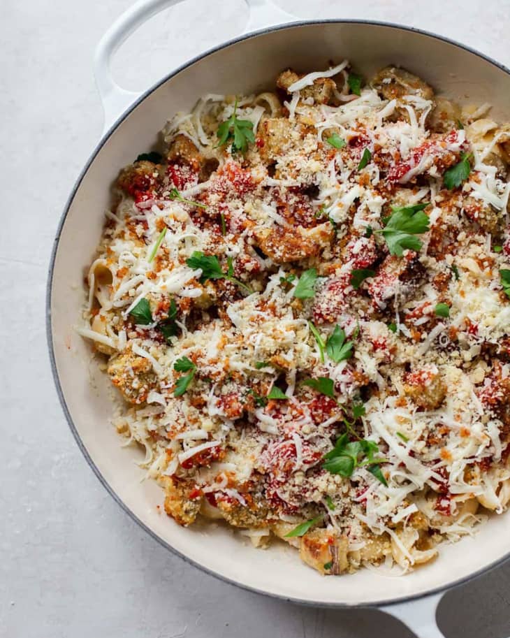 Eggplant Parmesan Mac and Cheese Recipe Family Style Food The Kitchn