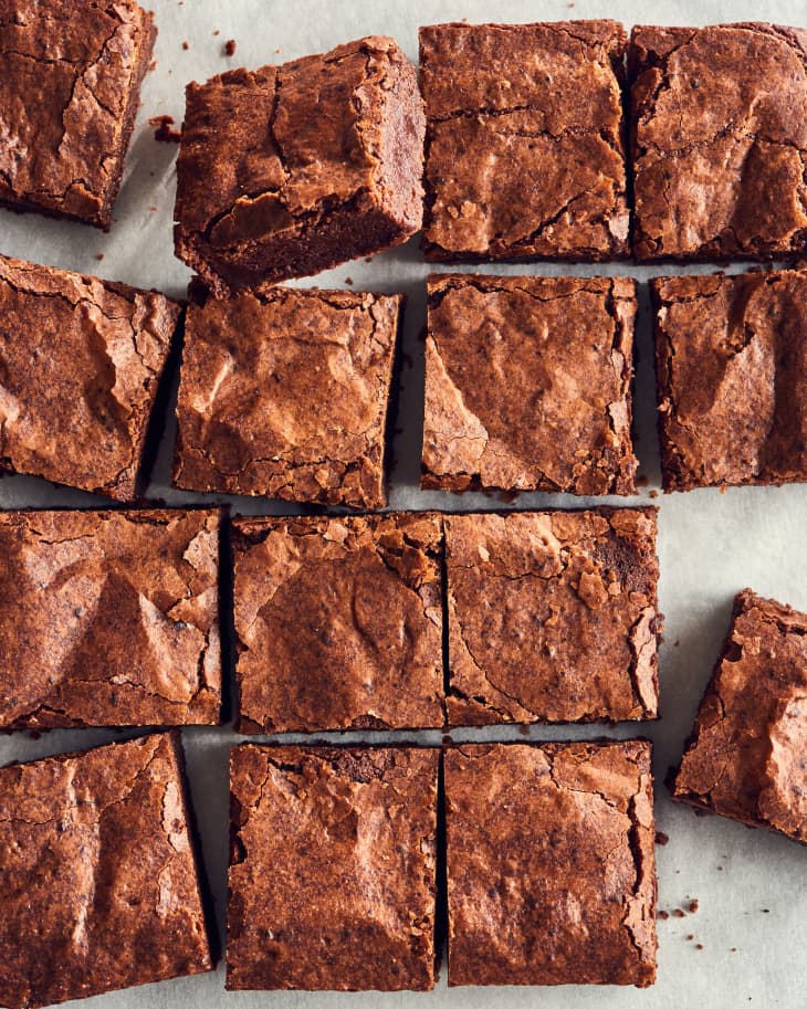 coffee brownies on board sliced