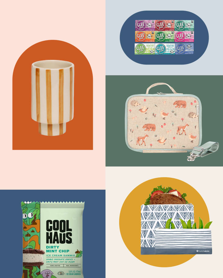 Colorful graphic of products from mom-owned businesses
