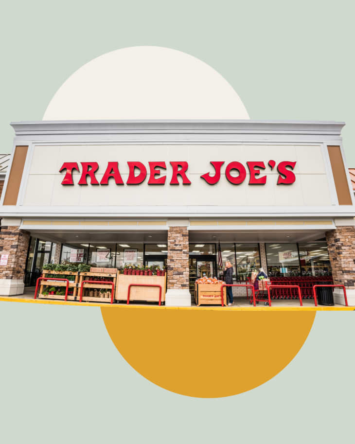 Trader Joe's storefront with graphic shapes