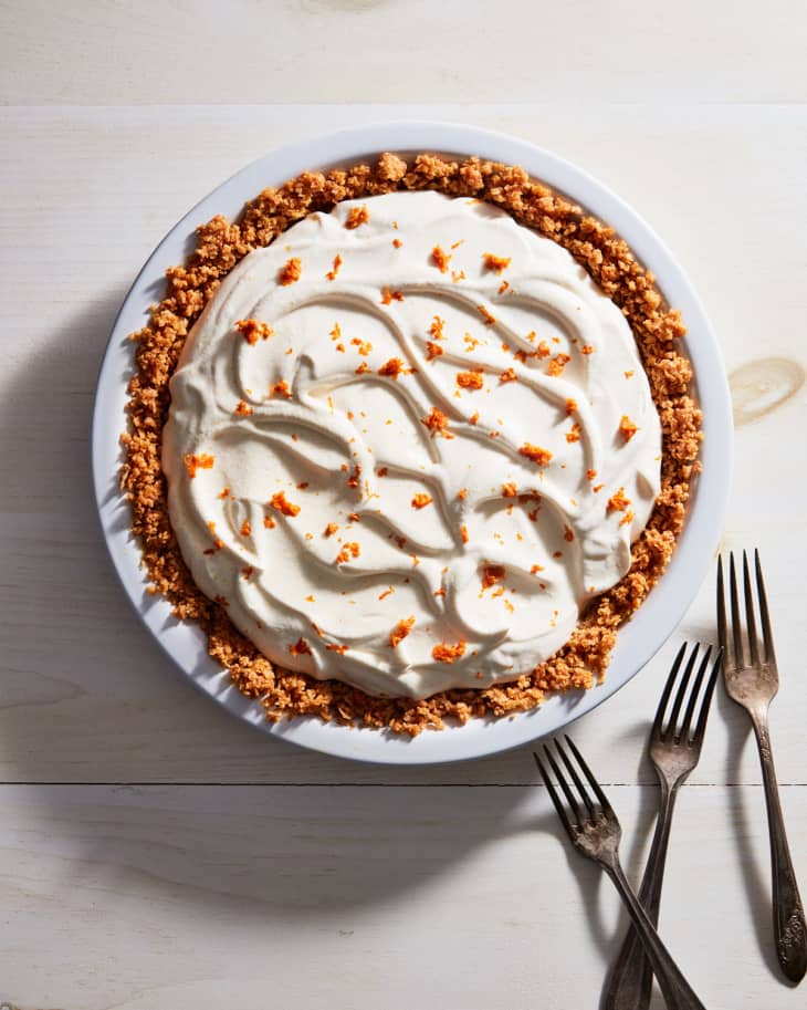 orange cream pie with forks