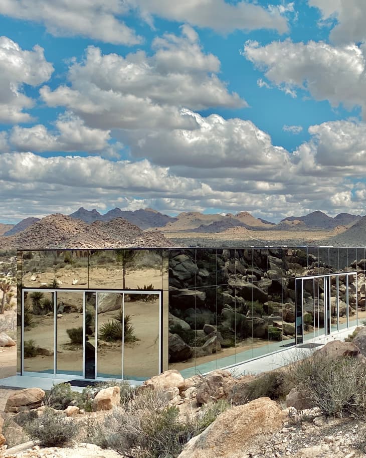 view of "invisible house" in Joshua Tree, CA