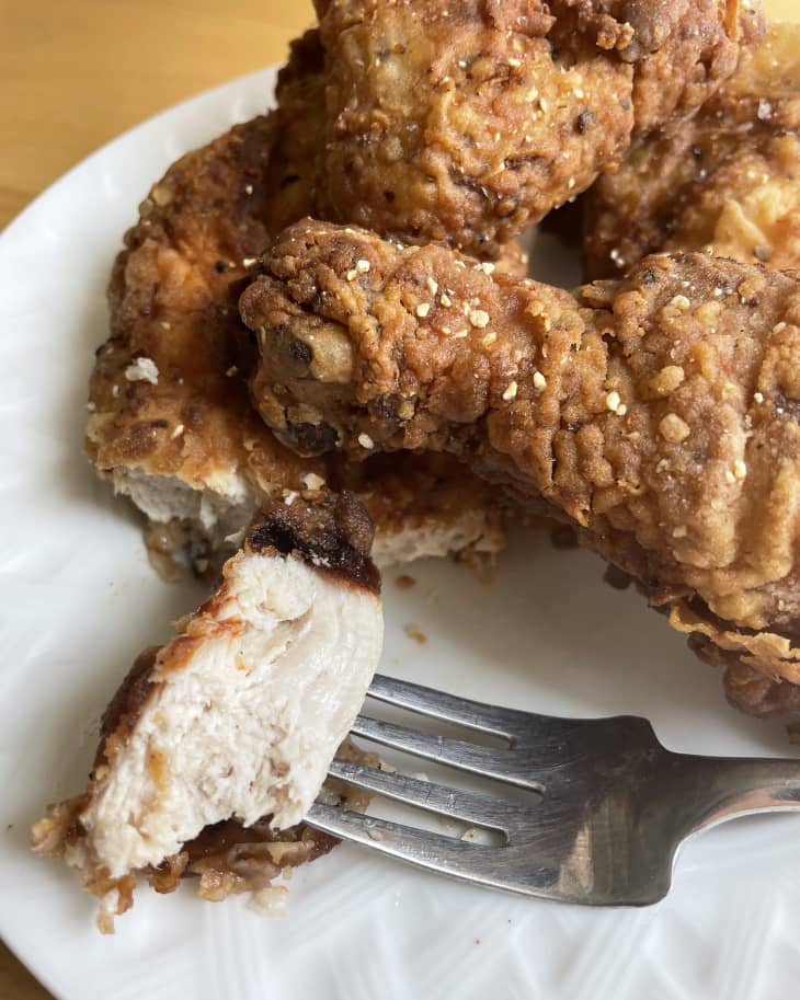 Martha Stewart's fried chicken recipe, on a plate