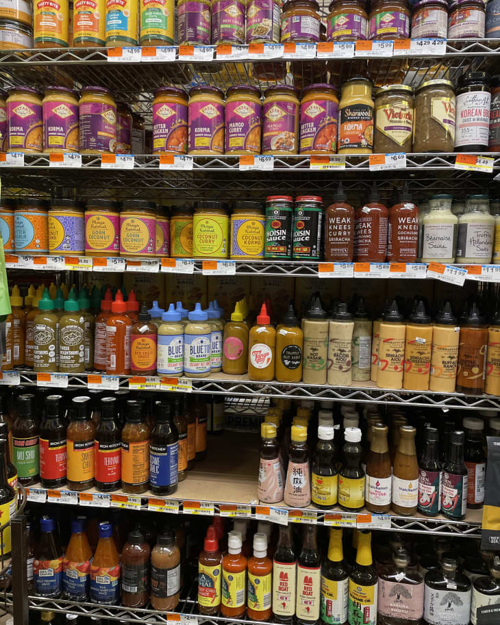Sauce aisle at grocery store
