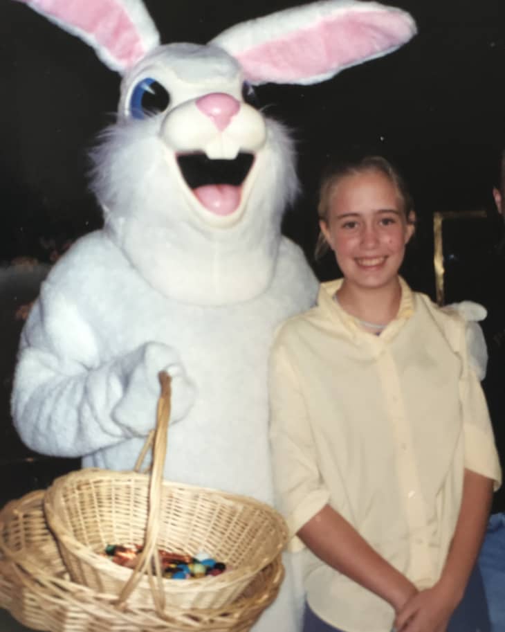 Easter bunny with kid