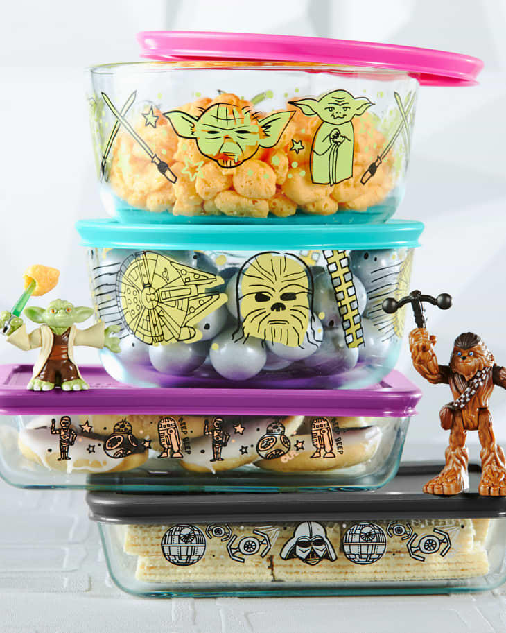 Star Wars, Accessories, Star Wars Pyrex Piece Glass Food Storage Set Yoda  Darth Vader