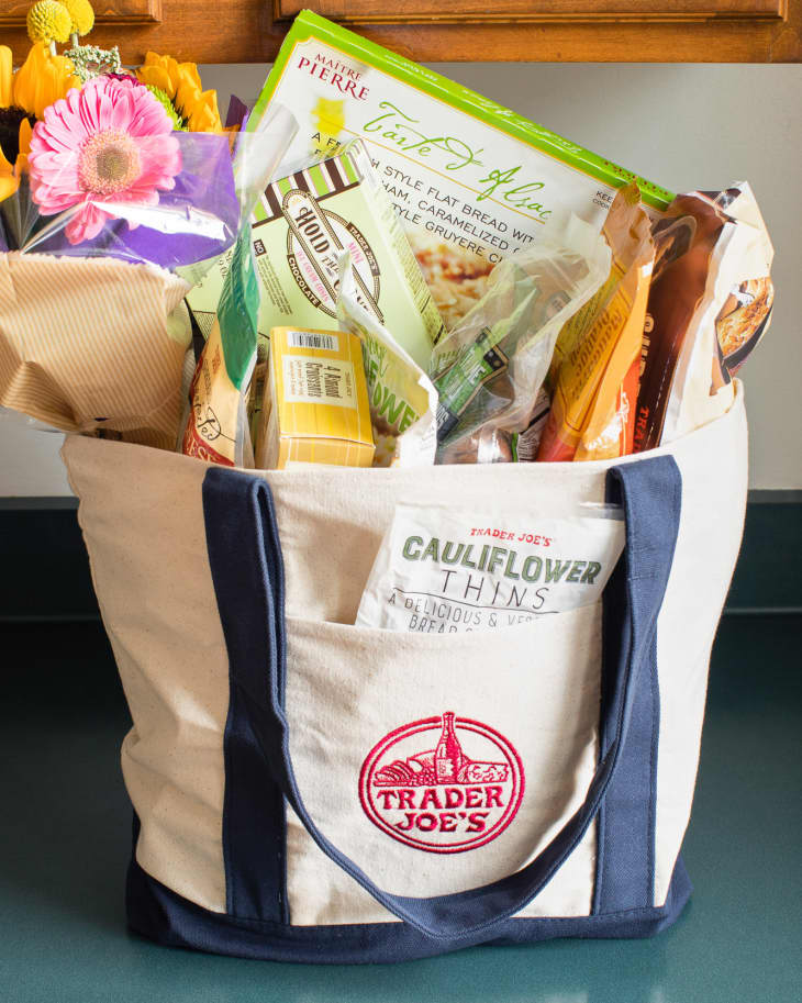 Trader Joe's grocery bag on countertop