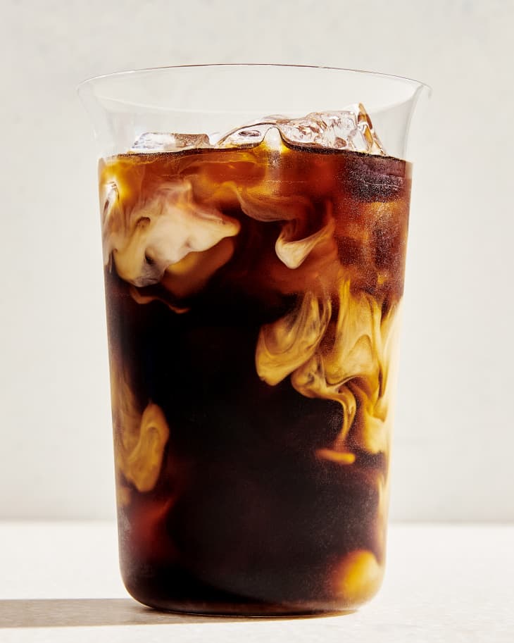 La Colombe Cold Brew in glass with milk over ice