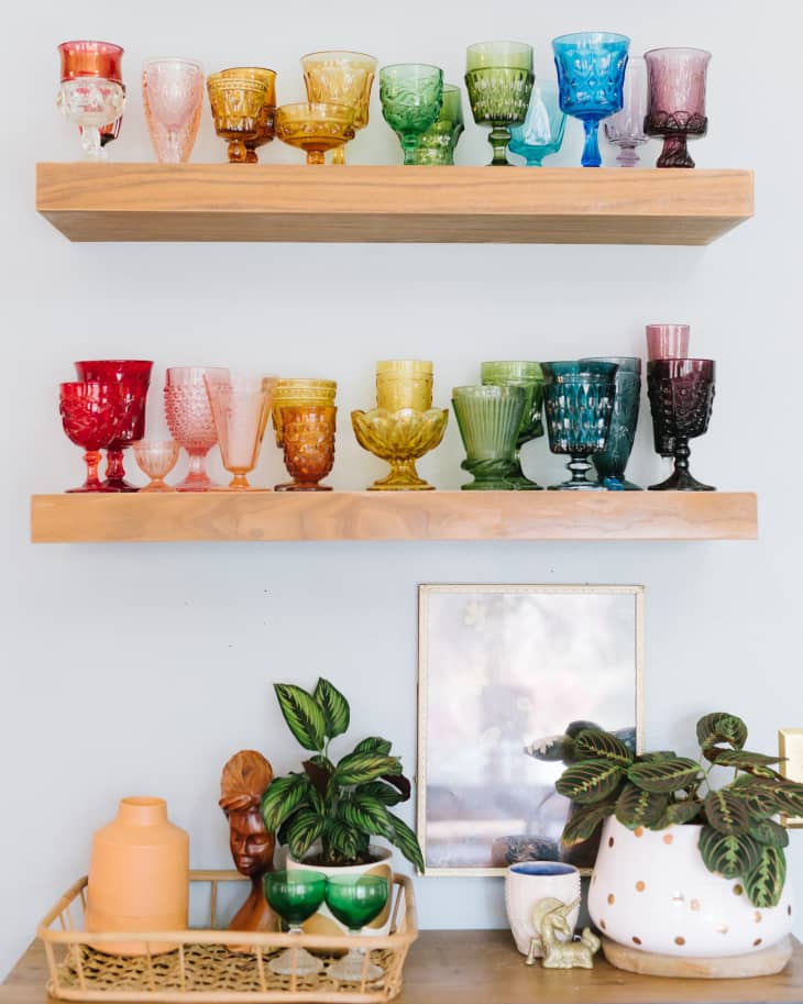 Vintage colored glassware collection