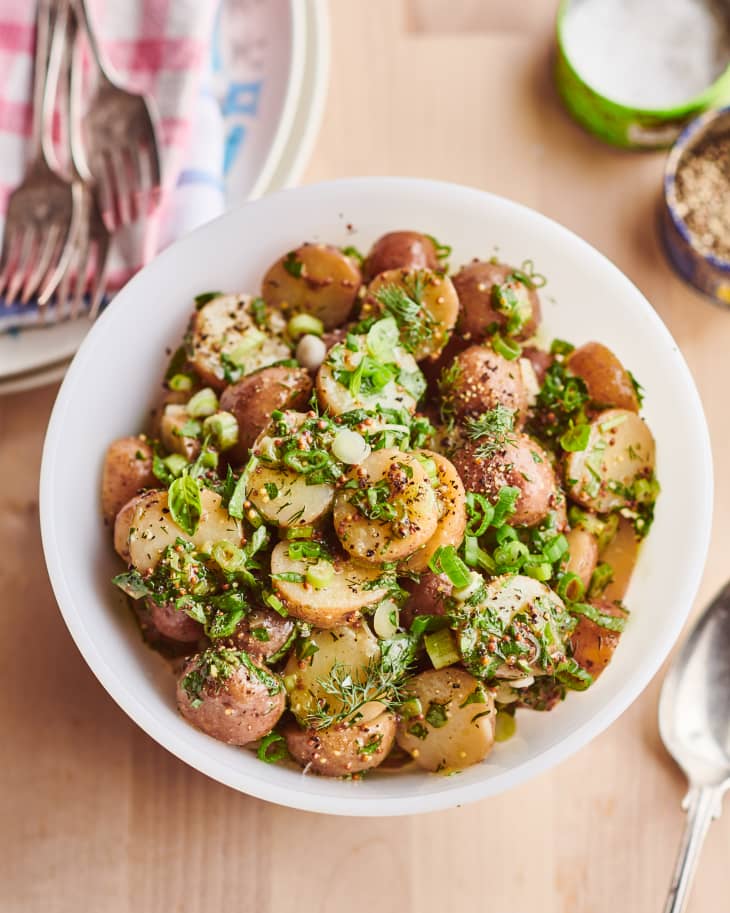 french potato salad in a bowl