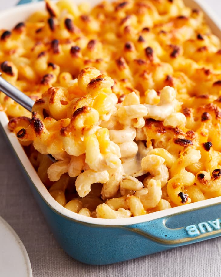 mac and cheese in a baking dish