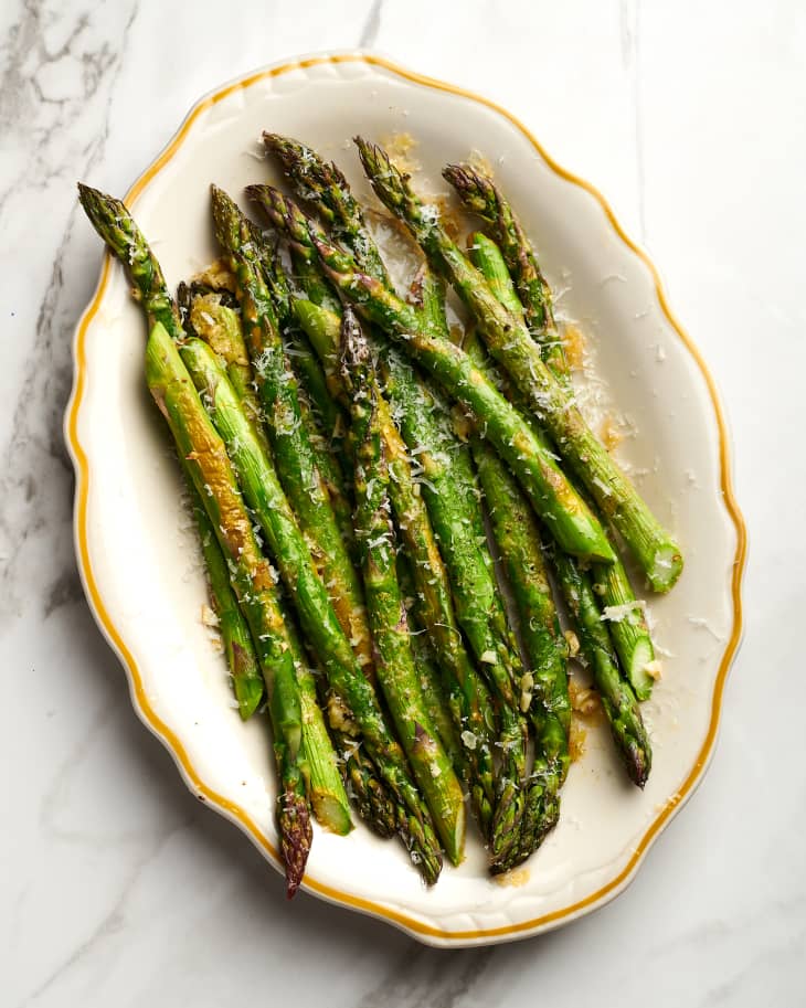 Parmesan Asparagus in a bowl