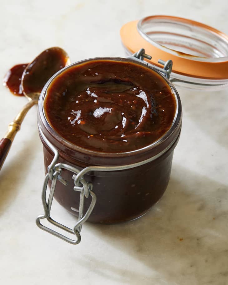 tamarind bbq sauce in a jar