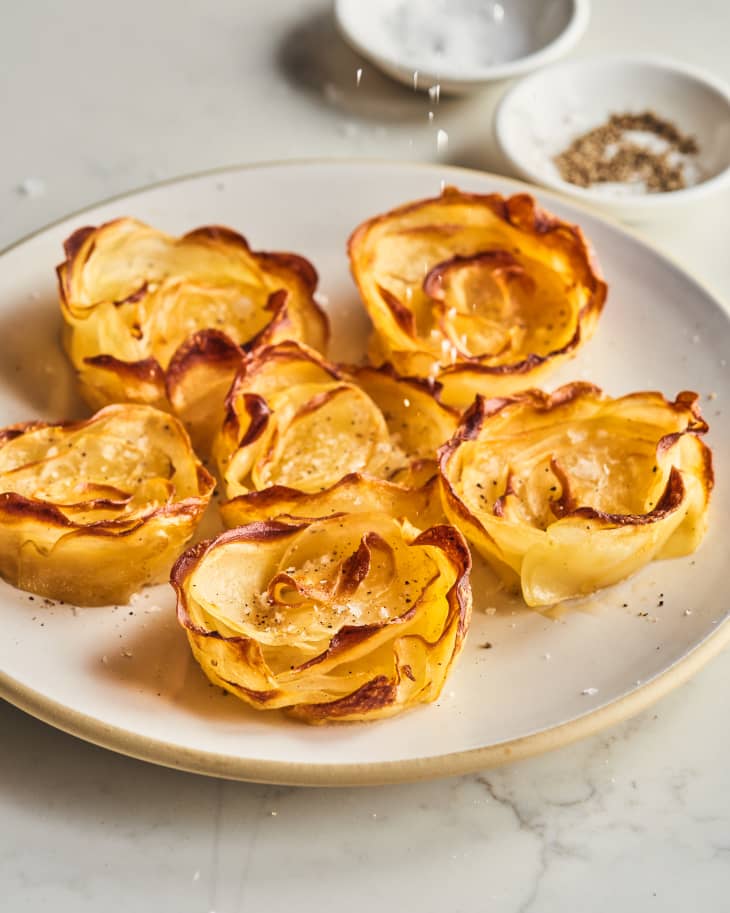 potato roses on plate