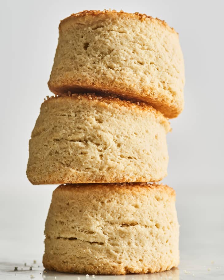 three biscuits stacked on top of each other