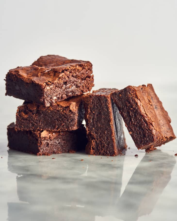coffee brownies stacked
