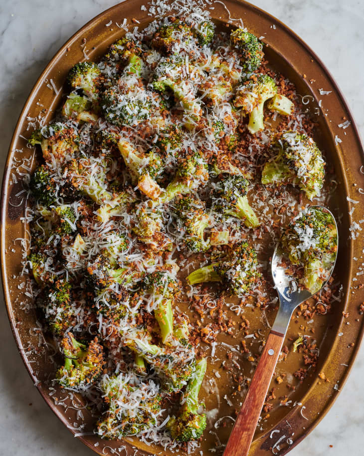 caesar broccoli on a platter