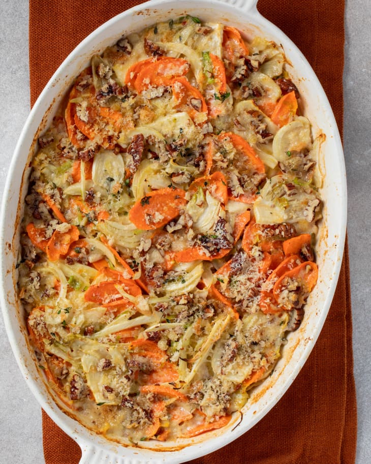Carrot and fennel gratin