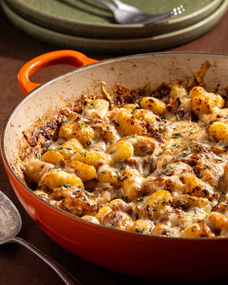 gnocchi in a cast iron pot