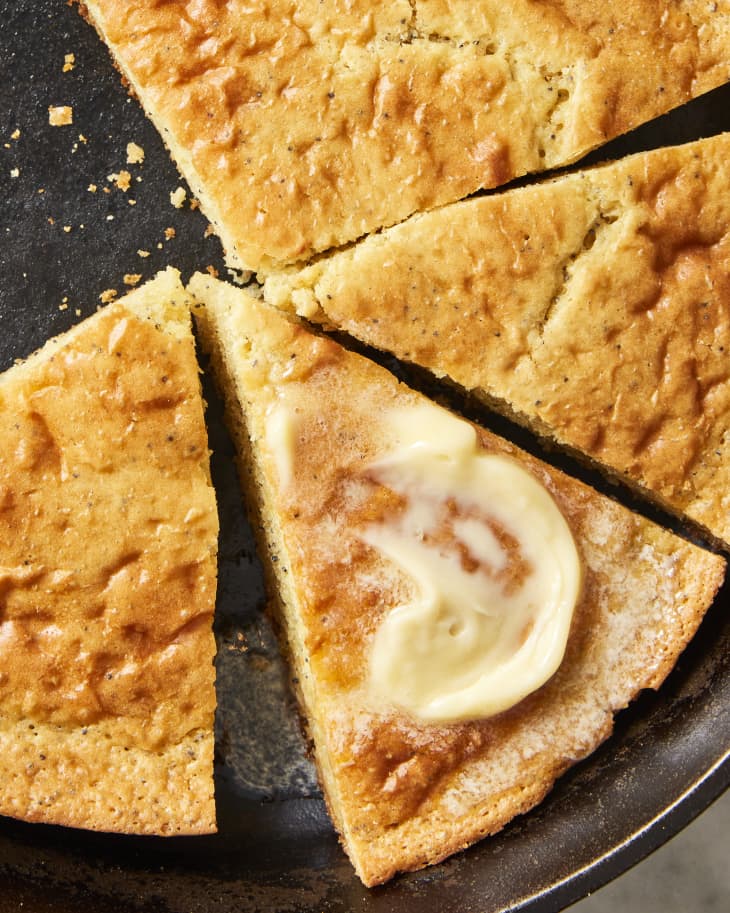 skillet pancake with butter in skillet