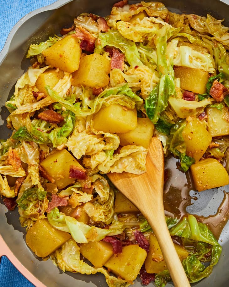 Smothered cabbage and potatoes