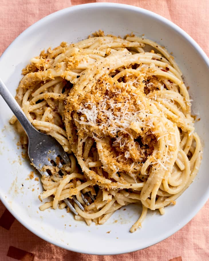 caesar spaghetti in a bowl