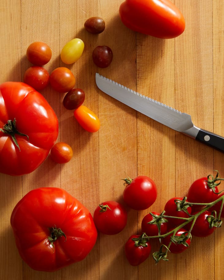 tomatoes on a cutting board