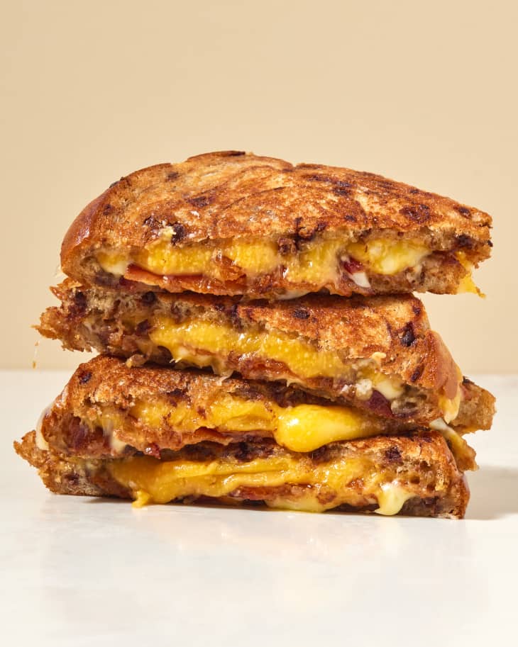 stack of cinnamon grilled cheese