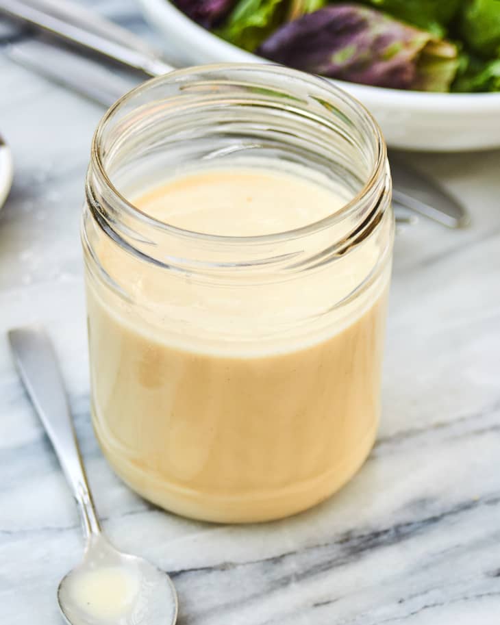Honey mustard sauce in a jar