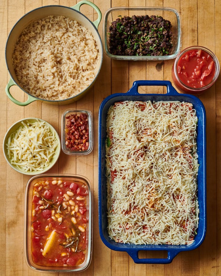 different dinners for power hour dinners from the pantry on a table