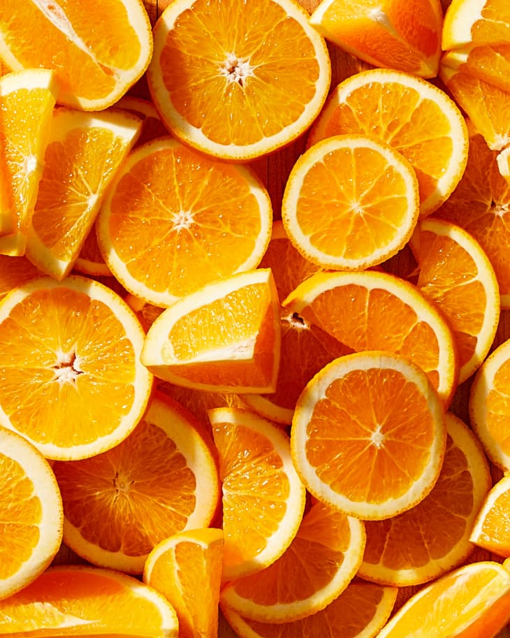 oranges graphically laid out on a surface