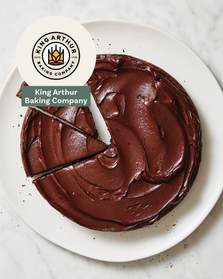 Flourless chocolate cake by King Arthur Baking Company on a plate