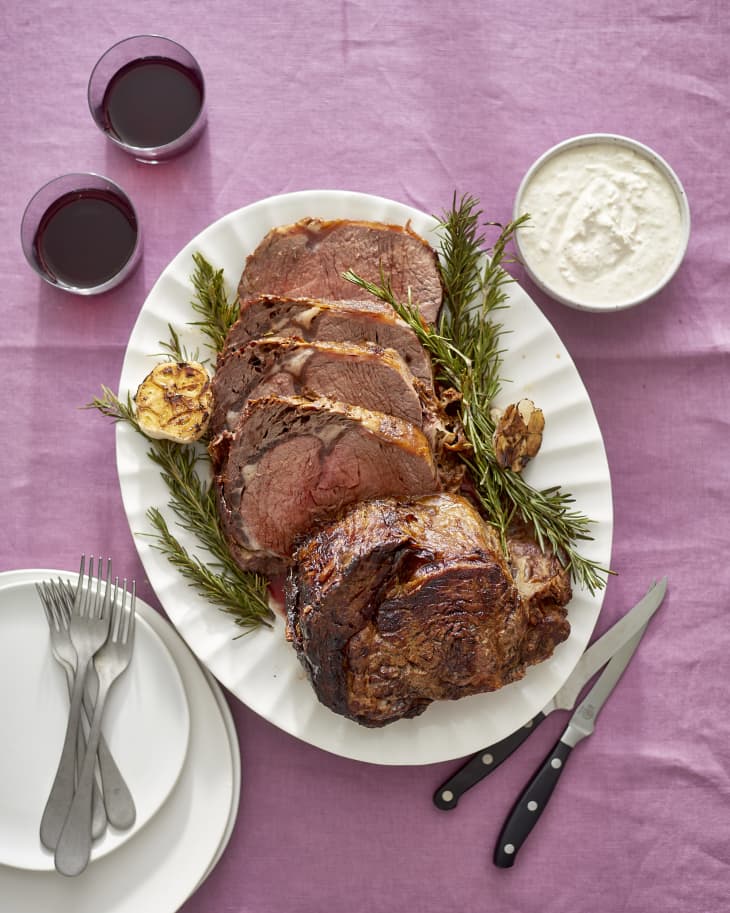 You may create a traditional holiday feast by serving this special occasion cut of beef with fine wine, a dollop of handmade horseradish cream, and a tray of golden roasted potatoes.