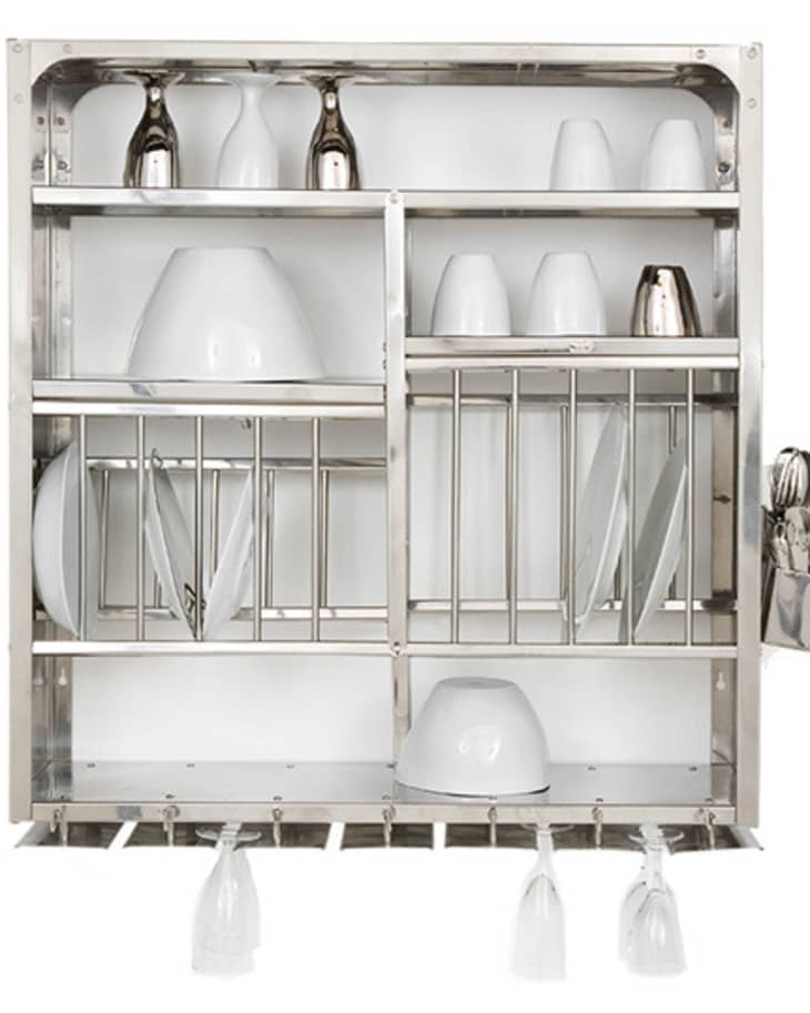 A Luxury Item for Small Kitchens: A Stainless Steel Wall-Mounted Dish Rack