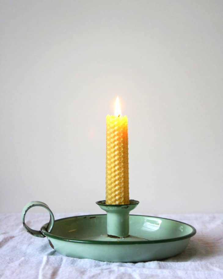 4″ Pure Beeswax Rolled Pillar Candle