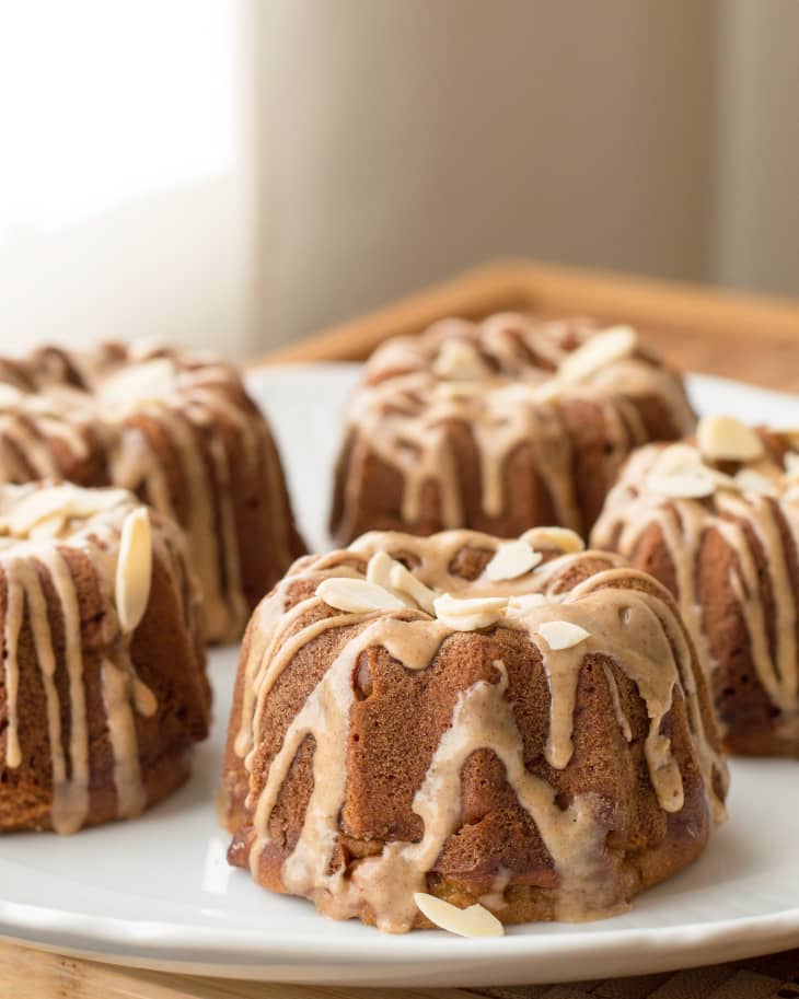 Almond Mini Bundt Cakes with Orange Glaze - My Sweet Precision