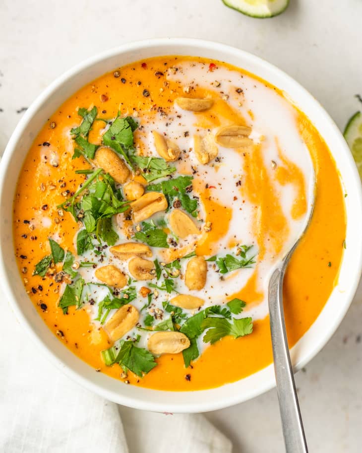 Thai Curry Carrot and Pumpkin Soup - Seasons and Suppers