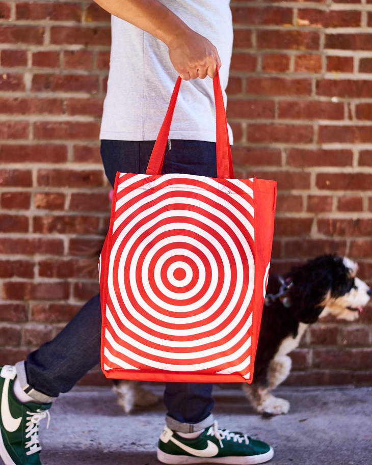 Person walking down the street with their Target bag.